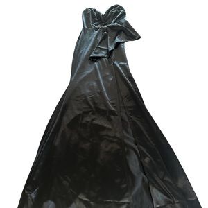 Black satin elegant dress , night out dress  ,beautiful dress ♥️